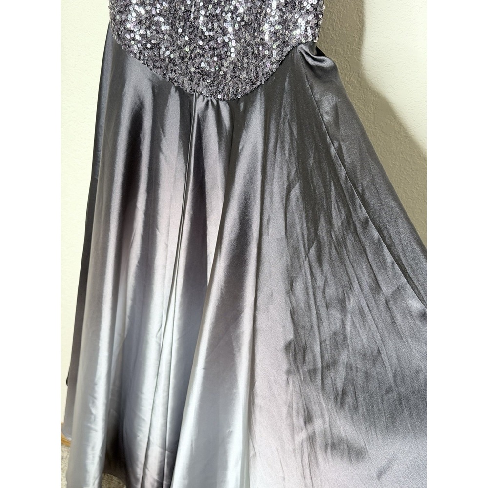 Jovani Strapless Sequin Mermaid Dress Size 2 Gunmetal Ombre Sweetheart Formal - Picture 11 of 16